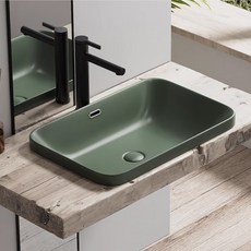 그린 탑볼 반매립 탑볼 세면대 반매립세면대 반매립 탑카운터볼 카운터세면기 인테리어 세면대 모던 디자인 매트그린탑볼, 포레스트그린