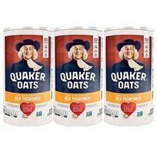 Quaker Oats old fashioned 퀘이커 오트 올드패션 오트밀 귀리 42oz(1.19kg) 3팩