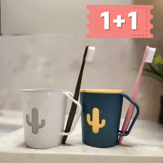 올리OLI 모던 디자인 거꾸로 물빠짐 칫솔 거치대 양치컵 2p, 1개, 네이비+화이트