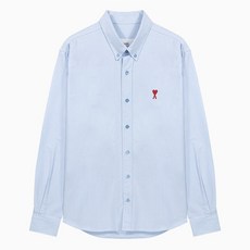 (당일) 23SS 아미 하트 로고 블루 코튼 옥스퍼드 긴팔 셔츠 HSH113CO0031450