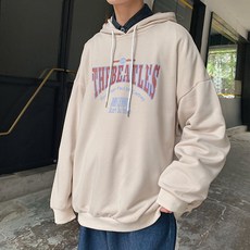 빅사이즈 통통한 남자 프린트 맨투맨 후드 티셔츠 봄