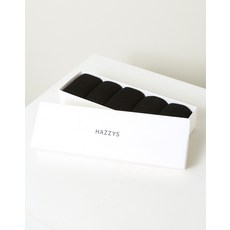 24SS [백화점BEST]블랙 단색 면혼방 장목양말5종세트 HJSS4E510BK