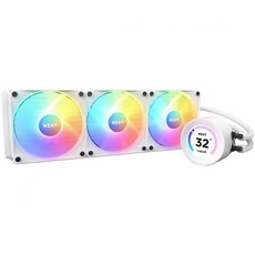 NZXT Kraken 240240mm AIO CPU 수냉 쿨러 이미지 성능 측정 등 맞춤형 1.54인치 정사각형 LCD 디스플레이 고성능 펌프 2 x F120P 팬 블랙, 360mm_Kraken Elite RGB | White, 1개