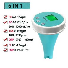 온도 테스터 감지기 염소 모니터 PH 다기능 수영 수영장 온라인 in 1 수질 앱 6, 1)6 In 1, 1개