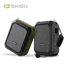 SHIDU-M800 18W 음성 증폭기 휴대용 방수 블루투스 스피커 무선 UHF 마이크 AUX TF USB 플래시 교사용, 2) Army Green EU Plug
