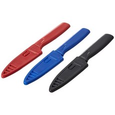 Mercer Culinary ABS 칼집이 있는 논스틱 패링 나이프 10.2cm 4인치 레드블루블랙 3팩, 1개