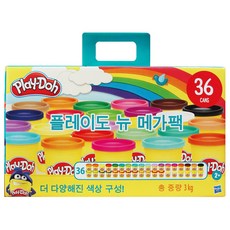 해즈브로 플레이도우 뉴 메가팩 36팩, 85g, 혼합색상