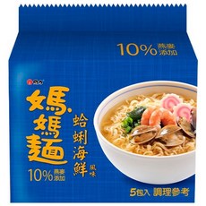 維力 媽媽麵 蛤蜊海鮮 80g, 5包
