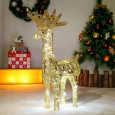 인테리어 크리스마스 조명 루돌프 사슴 장식 소품 매장 모형 중형 골드 70cm, 상세페이지 참조, 1개