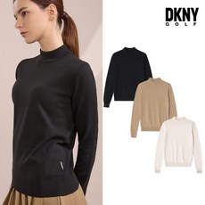 DKNY 스티치 포인트 울모크넥 니트 여성 3컬러 택1 N