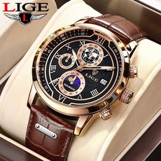 시계 Lige mens watches 탑 브랜드 럭셔리 패션 방수 캐주얼 스포츠 가죽