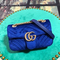 GC GG 마몬트 마틀라세 벨벳 미니백 블루.
