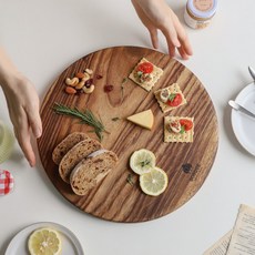 보스퀘 플레이팅 원목 원형 도마 30cm 33cm, 1개