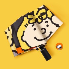 스누피 우산 자동 블랙 고무 자외선 차단 비 이중 용도 차양 타이드 집들이 파티 생일 선물 2250889