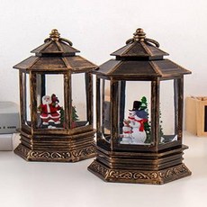 8850 6각 랜턴 LED 워터볼 오르골 2종, 눈사람