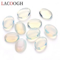 도매 새로운 패션 10pcs 자연 대량 화이트 오팔 비즈 10x14 13x18mm 플랫 다시 타원형 카보 숑 스톤 비즈 쥬얼리 마킹