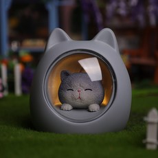 클릭커머스 고양이 스탠드 침실 별 등이다 선물하고 있다 남자 트윈 20대 여성 독창적 깜짝 놀라다 개성, 그레이 캣 야옹