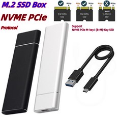 플로피디스크 구동기 NGFF 외장 SSD 하드 디스크 드라이브 박스 NVME PCIE HDD 알루미늄 케이스 UASP B M 키 M2 SATA to USB 31 C 타입, 4.Black NVME PCIe Protocol, 1개