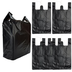 쓰리포 손잡이 마트 비닐봉투 검정, 500매, 36L