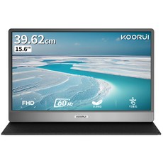 KOORUI 초슬림 포터블 멀티터치 휴대용 모니터 15.6인치 FHD IPS 15B1블랙 내장 스피커