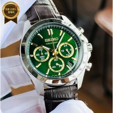 Seiko 세이코 스피릿 SBTR017 크로노그래프 그린 다이얼 스테인리스 스틸 남성 시계