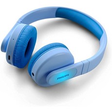 philips k4206 무선 온이어 헤드폰 블루투스 + 케이블 연결 더 안전한 청력을 위한 85db 제한 내장 마이크 28시간 재생 시간 philips 헤드폰을 통한, 파란색