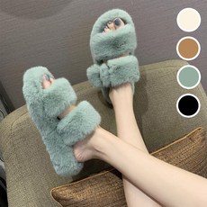 아이엠몽 여성 4color 5cm 통굽 키높이 털실내화 털슬리퍼 밍크(BO433WD) 주라엘
