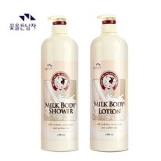 꽃을든남자 우유 바디워시+바디로션 1000ml+1000ml, 1L, 2개