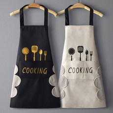 쿠킹 요리 조리 앞치마 방수 주방 식당 카페 극세사, 1개, 화이트