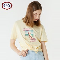 코리아1샵 CAMP A스위트 플라워 프린트 스트랩 숏 라운드넥 반팔 여추 CAYL