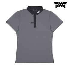 PXG 남성 골프웨어 애슬래틱 핏 테크 폴로 카라 반팔 티셔츠 그레이