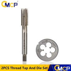 CMCP UNEF UNF UNC 스레드 탭 및 다이 세트 금속 가공 HSS 핸드 탭 드릴 비트 임페리얼 및 다이 나사 탭 2 개, [07] 2pcs UNF 1l2-20