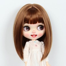 일본직발송 6. LINFAIRY 9-10 INCH DOLL 인형 가발 어깨 머리 (BROWN) B09N3J5MVJ, 브라운, 브라운, 1개 - 가발어깨