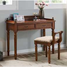 유럽풍 엔틱 책상 서재용 고급 원목 서재 책상 의자 세트, 0.9X0.45m  + 미포함