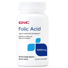 GNC Folic Acid 지엔씨 엽산 1000mcg 100정 X2팩, 2팩