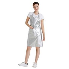 NMT 미용 앞치마 (주머니 포함) 조정 가능한 애완 동물 미용 프로 앞치마 28 "x 33" 실버 A012029-S - P0407081V4LS328, 기본