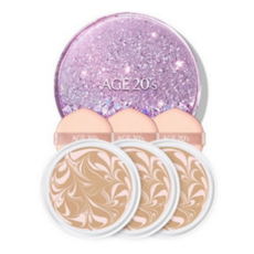 에이지투웨니스 샤이닝드롭 팩트 에디션 케이스 + 리필 12.5g x 3p, 21호(핑크라떼), 1세트