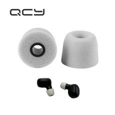 QCY [공식판매점]정식수입 T1C APP 블루투스이어폰 6개월 AS, 그레이, QCY T1 전용 ET-1S 메모리폼 이어팁 6EA