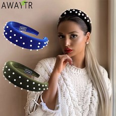 Awaytr 벨벳 4 cm 패딩 헤어 밴드 탄성 머리띠 소녀 와이드 플라스틱 패션 모자를 쓰고 있죠 머리 밴드 후프 여성 헤어 액세서리|여성 헤어 액세서리|