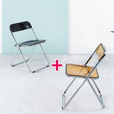 릴리 파스텔 투명의자(1+1) 인테리어 식탁의자 접이식의자 카페의자, 민트(1+1)_2개