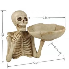 열쇠트레이 보관함 레트로 해골 보관 장식 조각 조각상 방 사무실 서재 할로윈 정리함 선물, 1개, 1) A