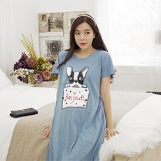 봉쥬르 퍼피원피스 반팔임산부복 여름 빅사이즈잠옷