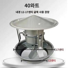 흡출기 연기배출기 보일러 화목 정화조 연기 파이프 연통 팬 배기 화목난로 난로, 【40W】12-17센티미터 동력이 약하면 하지 않음, 1개