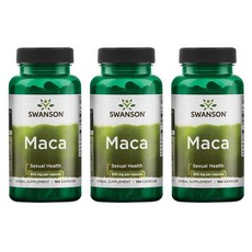 스완슨 마카 500mg 100캡슐 X 3통 Swanson 풀 스펙트럼 Maca, 100정, 3개