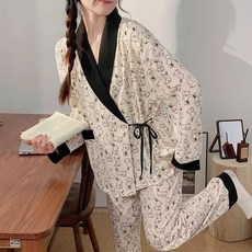 감금 의류 잠옷 여성의 봄과 가을 임신 긴 소매 임산부 산후 모유 수유 여름날 느슨한 홈웨어