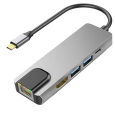 RYRA-USB 3.0 타입-C To HDMI 어댑터 4K 썬더볼트 USB C 허브 기가비트 네트워크 포트 맥북 에어 분배기용, Giga, 한개옵션1
