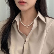진주이니셜목걸이
