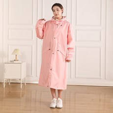 스패로우하우스 여성 레인코트 일체형 모자 허리 스트링 조절 등산 골프 여자 방수 성인 우비 비옷, 핑크