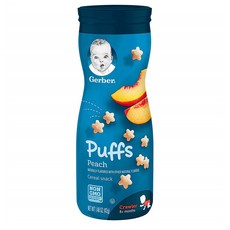거버 퍼프 42g 6팩 복숭아 피치 8개월 이상 Gerber Puffs Cereal Snack Peach Naturally Flavored, 6개