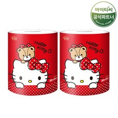헬로키티 3겹 천연펄프 점보롤 160M 3롤 2팩 총 6롤, 6개